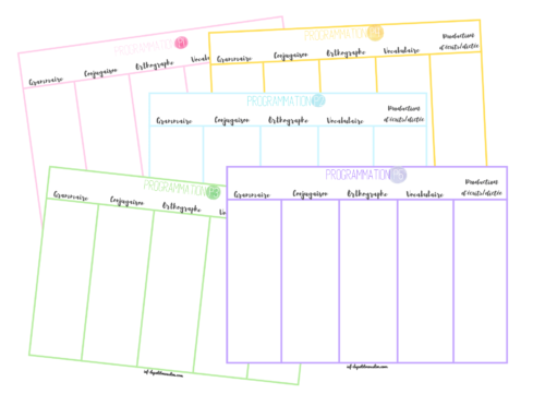 tableaux de programmation pour le français